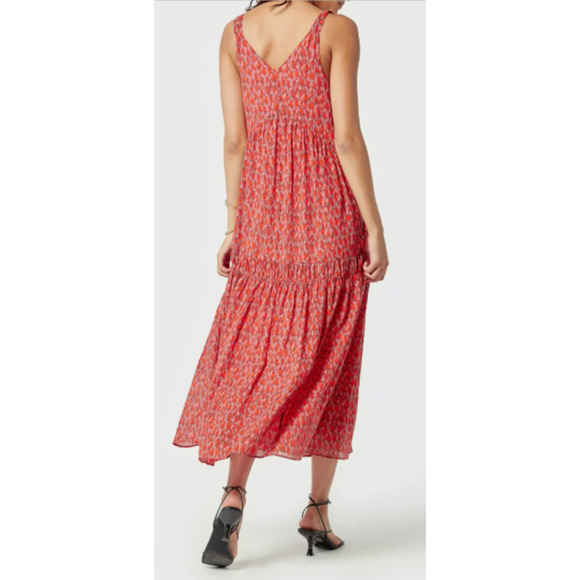 Joie Bondi Sleeveless Maxi Dress Red Animal Print MSRP $248 Medium 8-10 - Picture 2 of 8